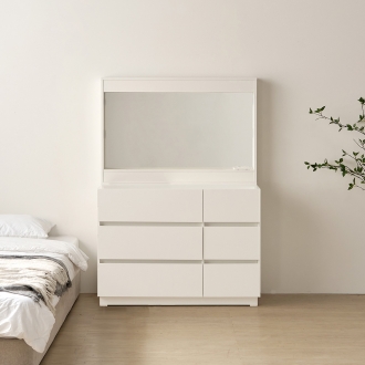 동서가구 아이즈 LPM 와이드체스트 수납 서랍 화장대 +LED 조명 거울