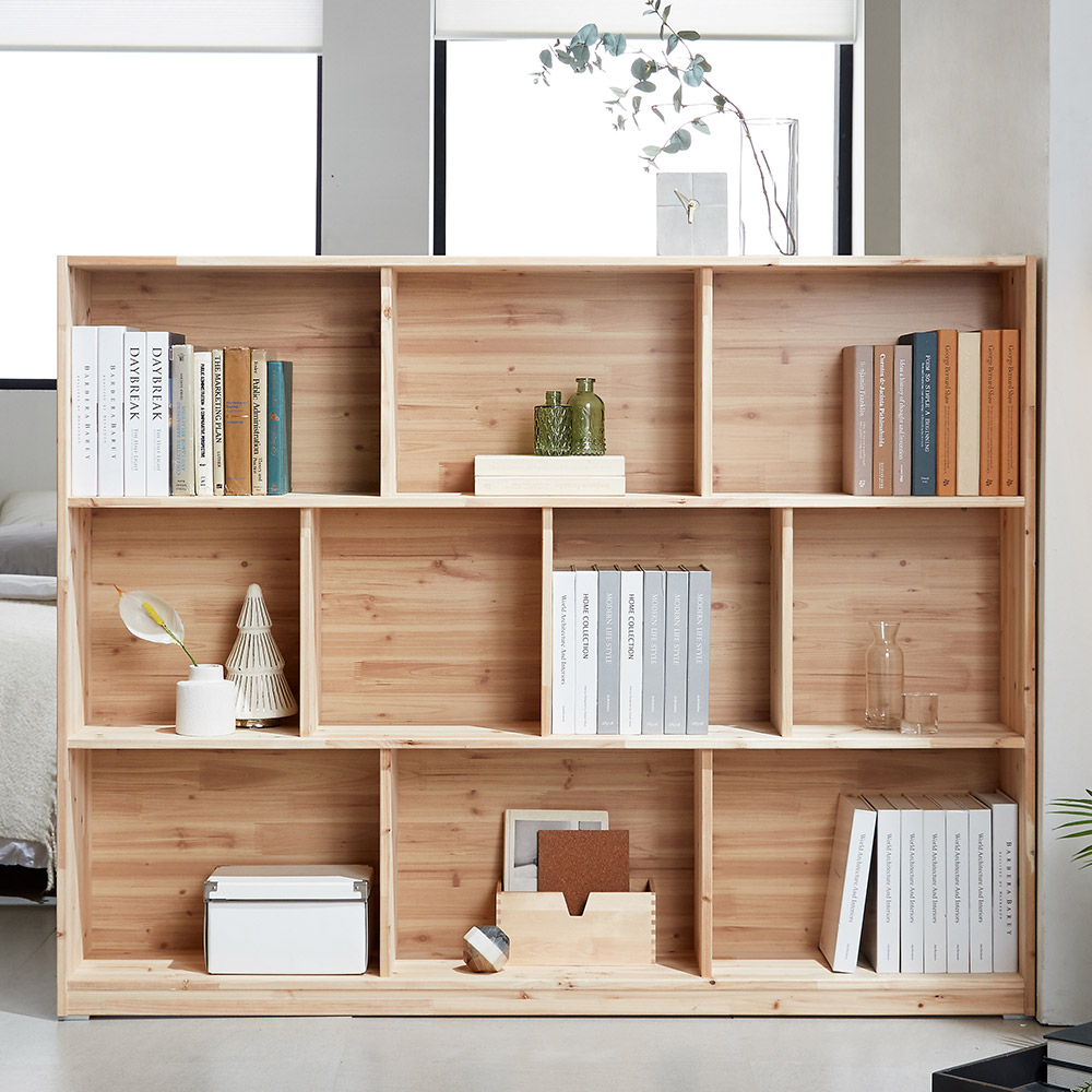 [단독특가] 동서가구 삼나무 원목 와이드/5단/3단 오픈책장 모음