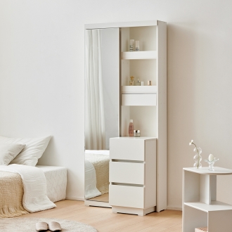 [단독특가] 동서가구 리치 LPM 전신거울 4단 서랍 수납 화장대