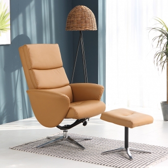 동서가구 트리에르 1인 가죽 라운지체어 안락의자