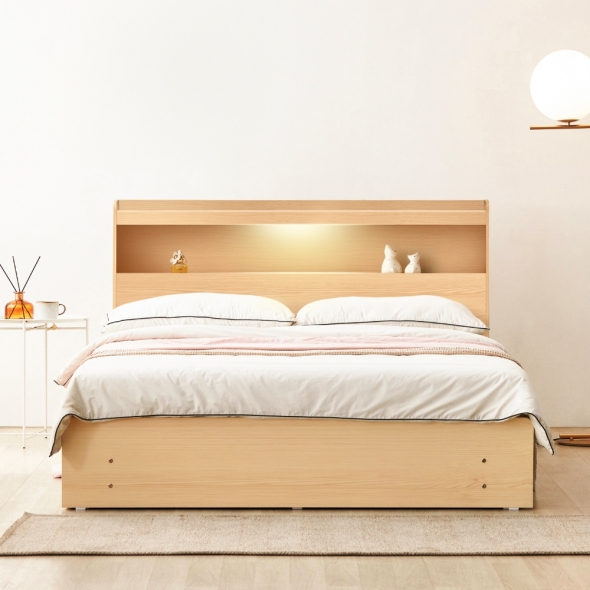 [단독특가]동서가구 이즈 카이 LED 수납 침대 수퍼싱글 SS 퀸 Q 양면매트 (+매트리스 선택)