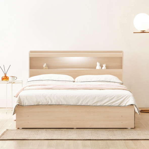 [단독특가]동서가구 이즈 카이 LED 수납 침대 수퍼싱글 SS 퀸 Q 양면매트 (+매트리스 선택)