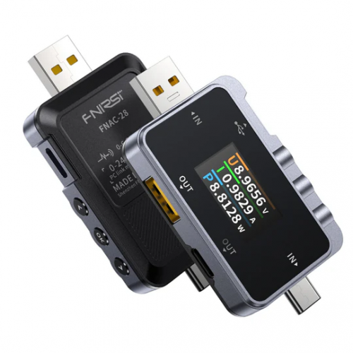 FNAC-28 2 in 1 Type-C USB 테스터 (전압/전류 측정, 파워뱅크·충전기 진단용)