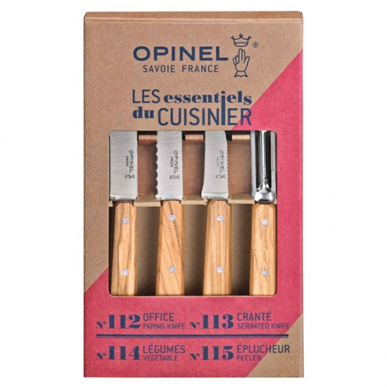 [OPINEL] 에센셜 주방용 나이프 4개 세트 Olive