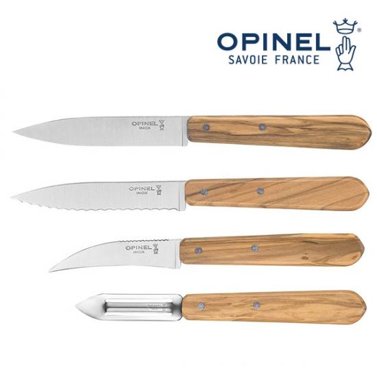 [OPINEL] 에센셜 주방용 나이프 4개 세트 Olive