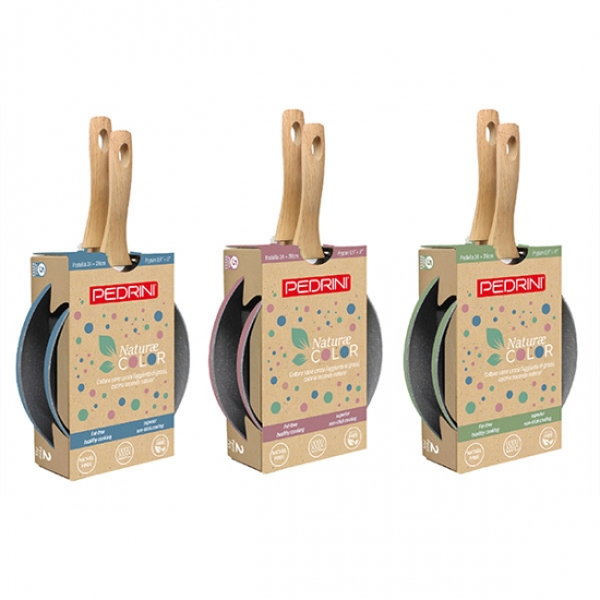 [페드리니] 프로모 네추럴컬러 인덕션 프라이팬 2종 (PDR-W1912) 색상선택_블루/핑크/그린