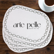 [아르떼펠레] 테이블 매트 화이트그레이 4개세트 (ap-610190-10)