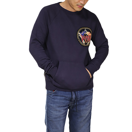 발망 Balmain sweatshirt with patch _ W7H6102J928B _ PURPLE