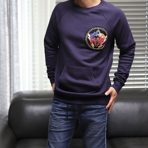 발망 Balmain sweatshirt with patch _ W7H6102J928B _ PURPLE