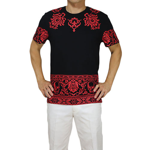 알렉산더맥퀸 프린트 티셔츠 Alexander Mcqueen skull border printed tshirt 463984QJZ70