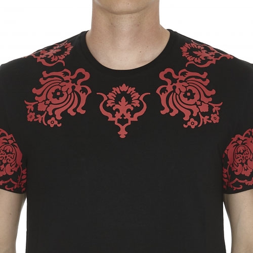 알렉산더맥퀸 프린트 티셔츠 Alexander Mcqueen skull border printed tshirt 463984QJZ70