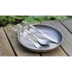 키이스 3종 티타늄 커트러리 셋(스푼 포크 나이프)/3-Piece Titanium Cutlery Set