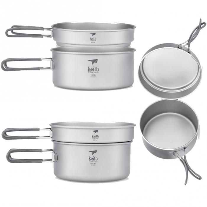 키이스 2피스 티타늄 포트 및 팬 쿡 셋/2-Piece Titanium Pot and Pan Cook Set