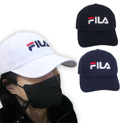 휠라 FILA 가로 리니어 로고 클래식 면 볼캡 모자