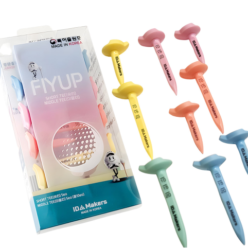 아이디메이커스 플라이업 숏티 미들티 백스핀 골프티-10개입