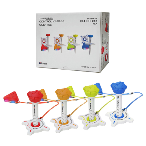 아이디메이커스 LED골프티 분실방지 티높이조절 컨트롤 카르마 골프티꽂이 선물세트-4P