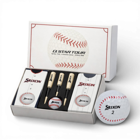 스릭슨 큐스타 야구에디션 3피스 우레탄 골프공 세트(야구공볼+배트티+볼마커)