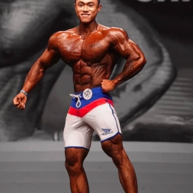 [POSINGWEAR] IFBB Physique Board Short Red-Blue (DK24122)