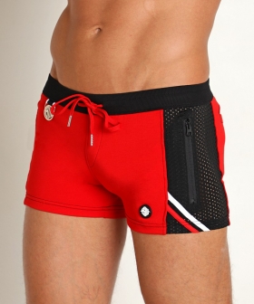 [BREEDWELL] LOCKER ROOM MESH PANEL SHORT RED