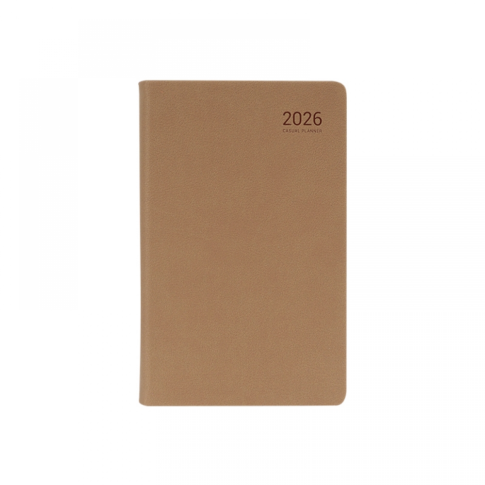 26년 캐주얼 플래너 먼슬리노트 32절 내추럴브라운
