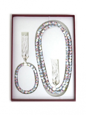 자개 분홍꽃 염주 세트