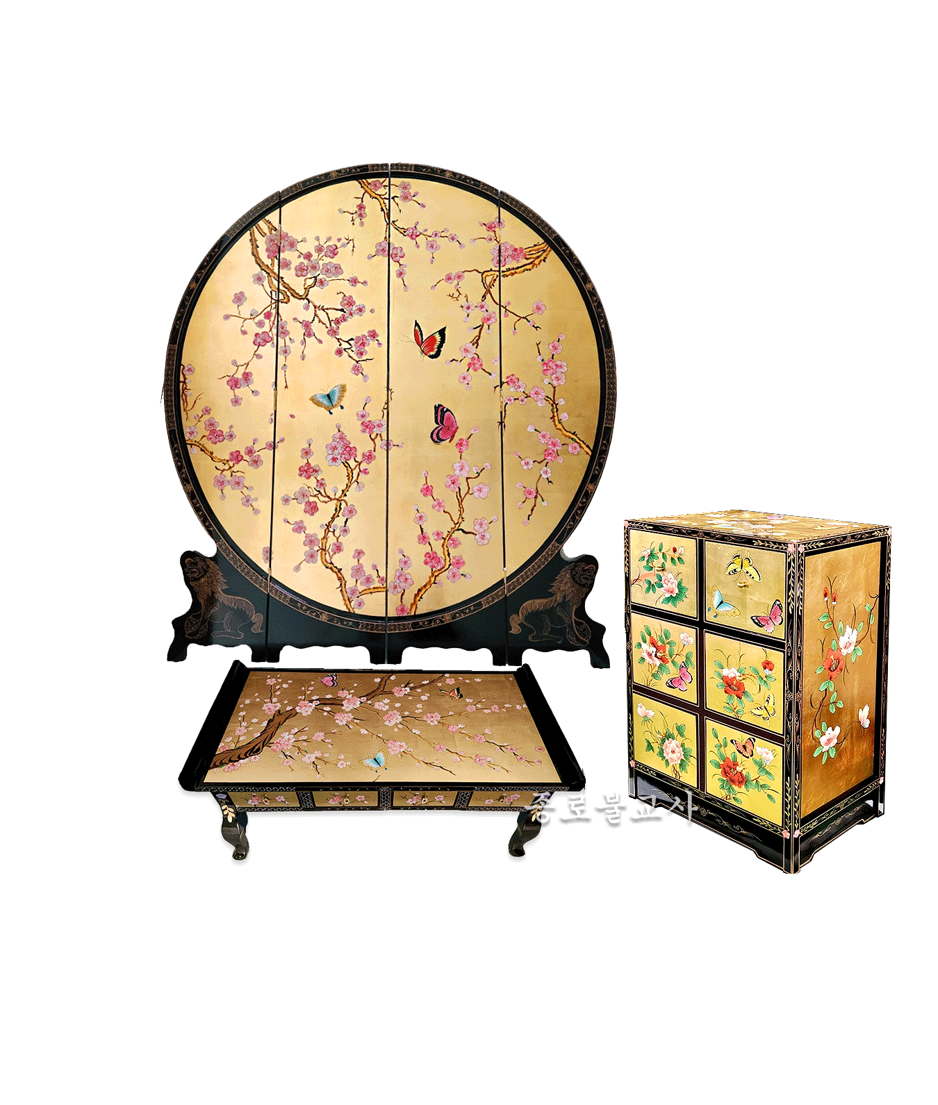 금매화 세트(병풍,서랍장,경상)