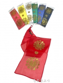 실크 고급 금박 부채수건