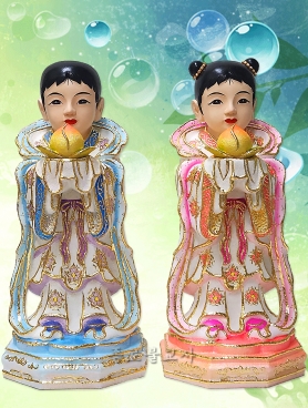 삼베칠보 복숭아천상동자세트 1자5치(백)