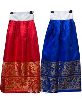 금박 2단치마 (홍,청)