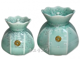 옥설화 복주머니 불전함(오방기통겸용)