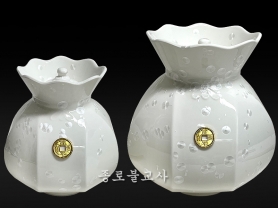 설화 복주머니 불전함(오방기통겸용)