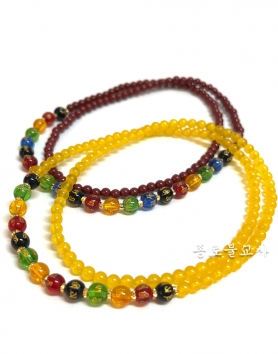4mm 호박 108염주/ 4mm 경면 108염주