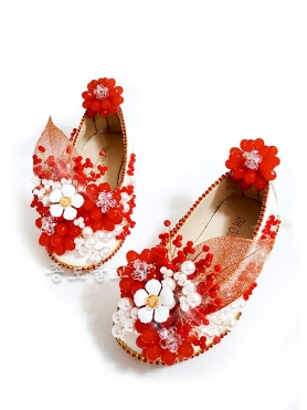 물방울 동자동녀신발(빨강)