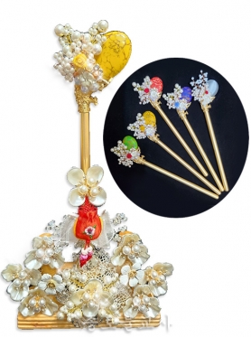 오팔인조석비녀 (빨강,노랑,녹색,파랑)