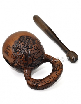 용조각(손잡이조각)옻칠조각목탁 4치~5.5치