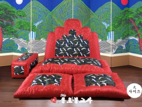 홍색 양단 + 곤색 송학단