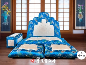 물비취색 사군자국화 + 유백색 양단