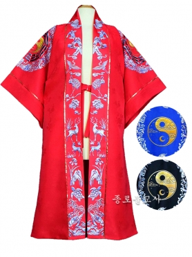 점사가운(나염팔괘) -홍색,청색,검정