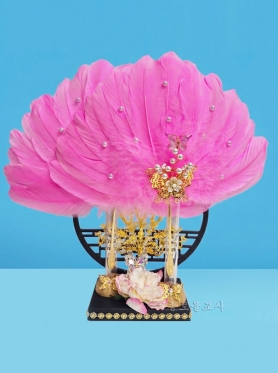 나비 선녀 쌍부채 (분홍)