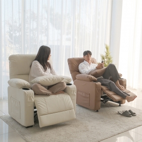 핏쳐 프리미엄 1인용 전동 리클라이너 가죽 소파 ERE2 안락의자 쇼파