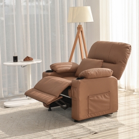 핏쳐 프리미엄 1인용 전동 리클라이너 가죽 소파 ERE2 안락의자 쇼파