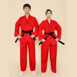 빨강색 태권도복 반티 - [ 상하 세트 ] : [ ENS225 ]