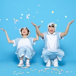 하늘색 상어잠옷 반티 - [ 일체형 ]  : [ ENS106 ]