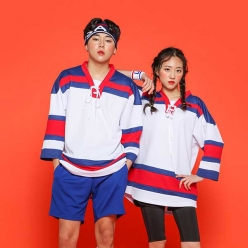 화이트/블루 하키 반티 - [ 상의 ] : [ ENS211 ]