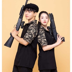 검정색 강철부대 반티 - [ 상의 반소매 ] : [ ENS393 ]