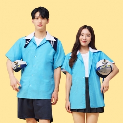 하늘색 남방 반티 - [ 상의 반소매 ] : [ ENS112-4 ]