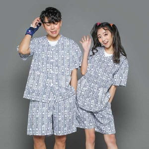 블루 환자복 반티 - [ 상의 반소매 ] : [ ENS123 ]