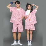 핑크색 환자복 반티 - [ 상의 반소매 ] : [ ENS122 ]