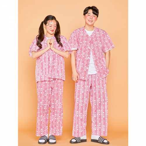 핑크색 환자복 반티 - [ 상의 긴소매 ] : [ ENS132 ]