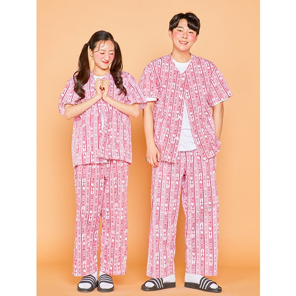 핑크색 환자복 반티 - [ 상의 긴소매 ] : [ ENS132 ]